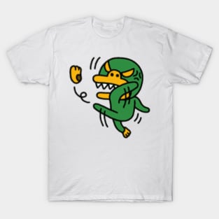 KakaoTalk Friends Green Monster Tube (Kicking Shoes) T-Shirt